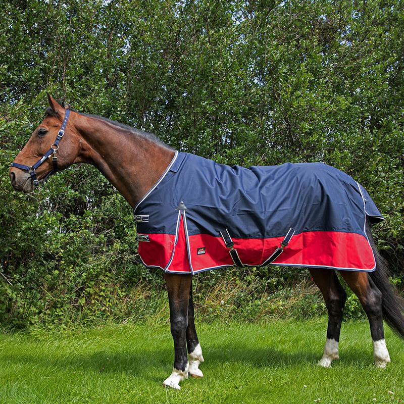 Kinnerup Classic regndækken 0G | Navy og rød m. hvidt kantbånd