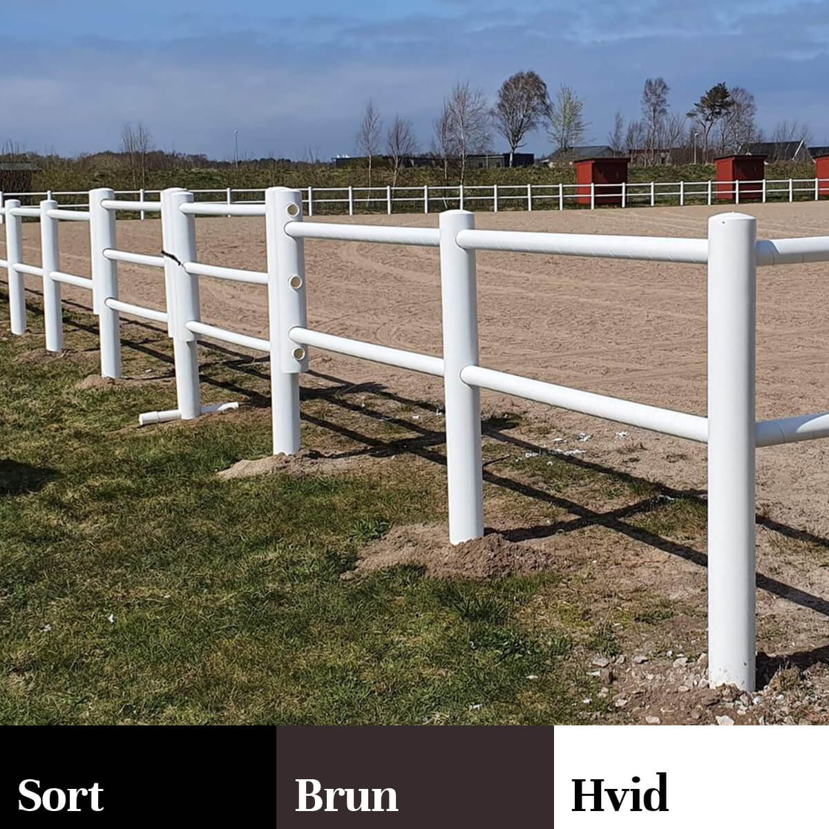 EquiSafe Ridebanehegn m. 2 lægter og dobbelt låge 20x60m
