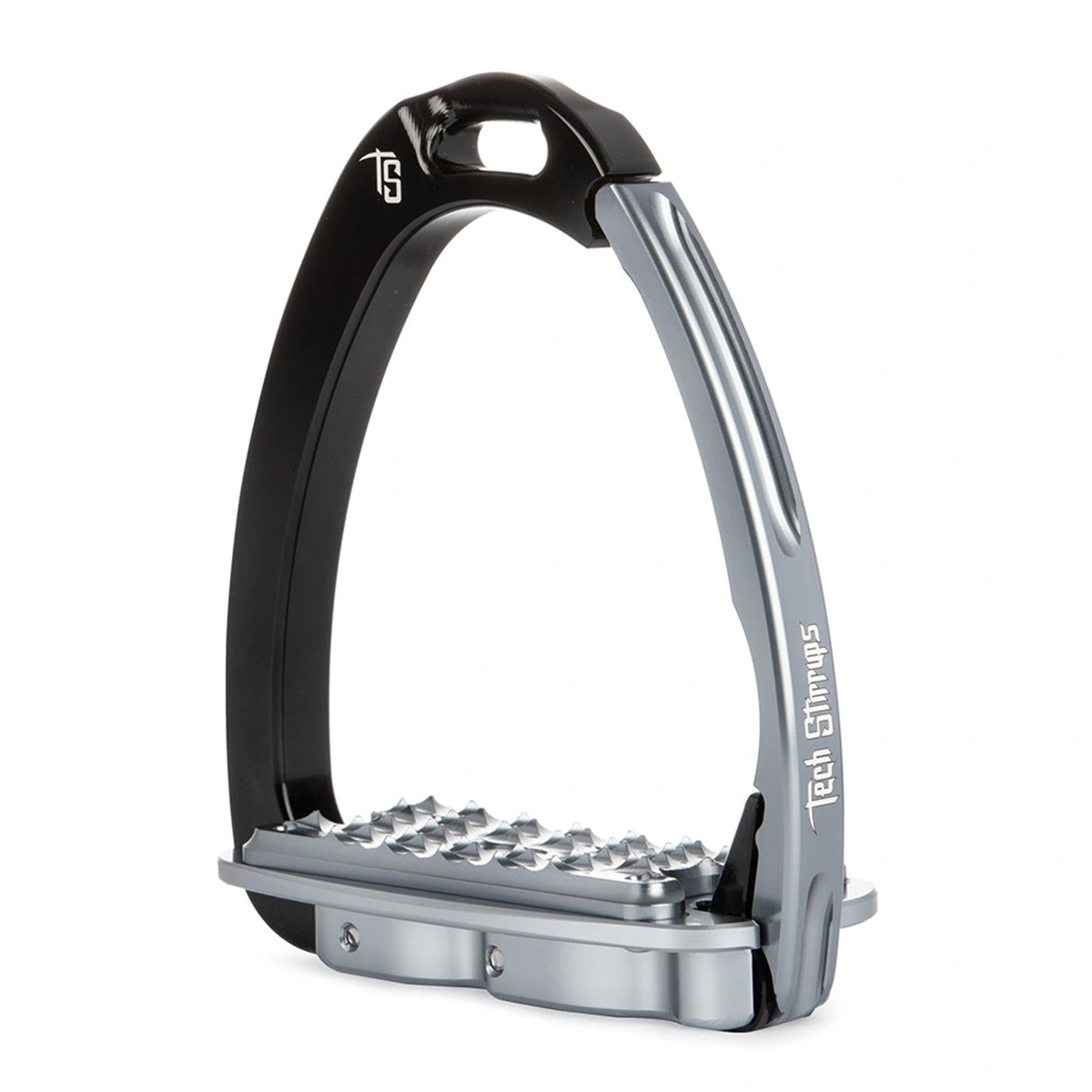 Tech Stirrups Venice Sloped Evo spring stigbøjle | Sort/Titanium str. 40+