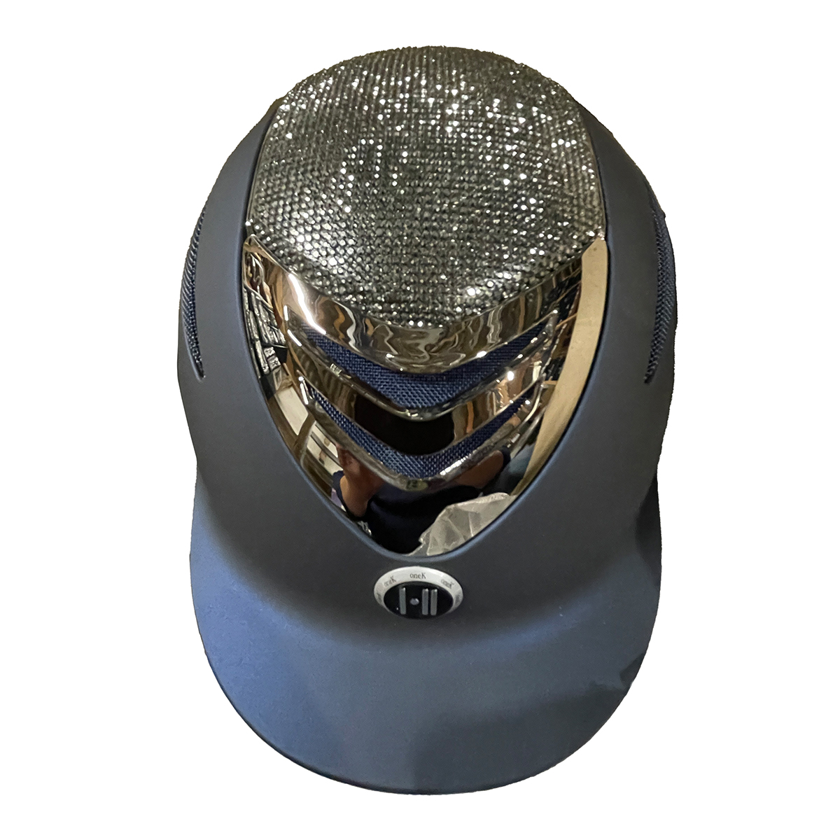 OneK Defender Pro ridehjelm matt Navy shine chrome 01