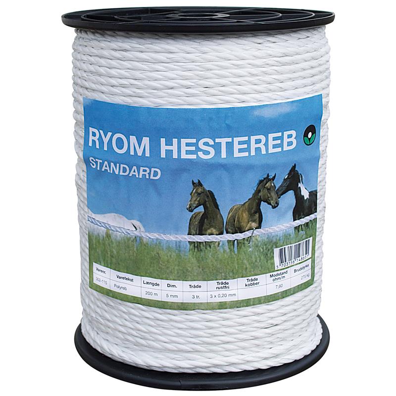 RYOM Hestereb 5mm hvid polyreb | 200m