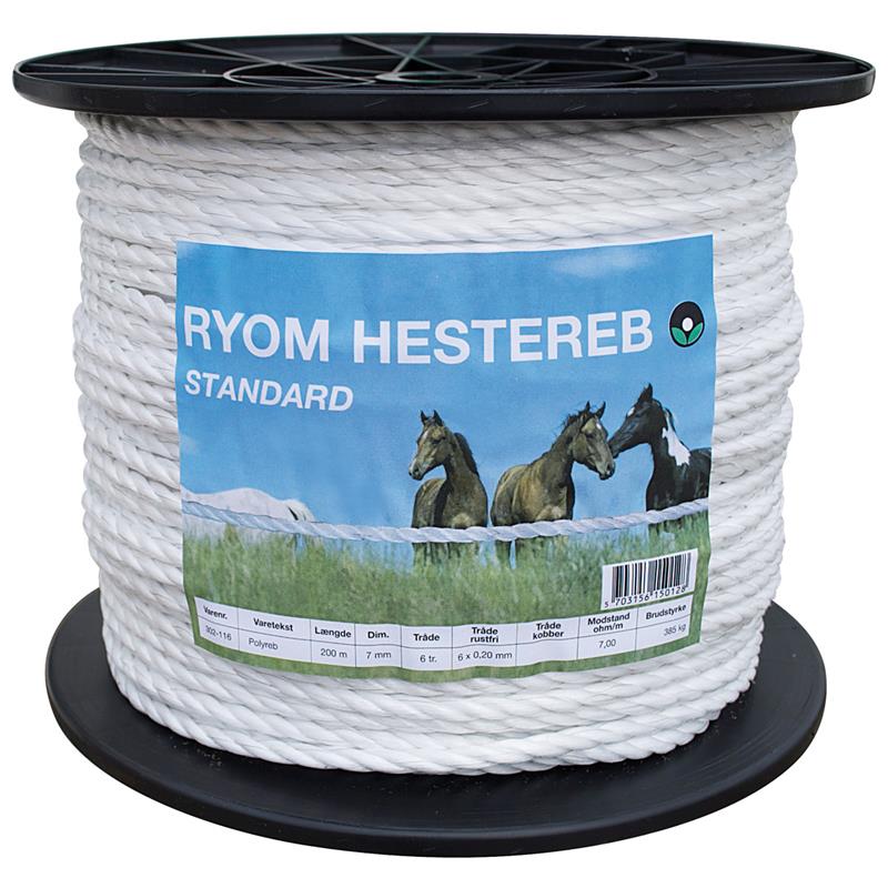 RYOM Hestereb 7mm hvid polyreb | 200m