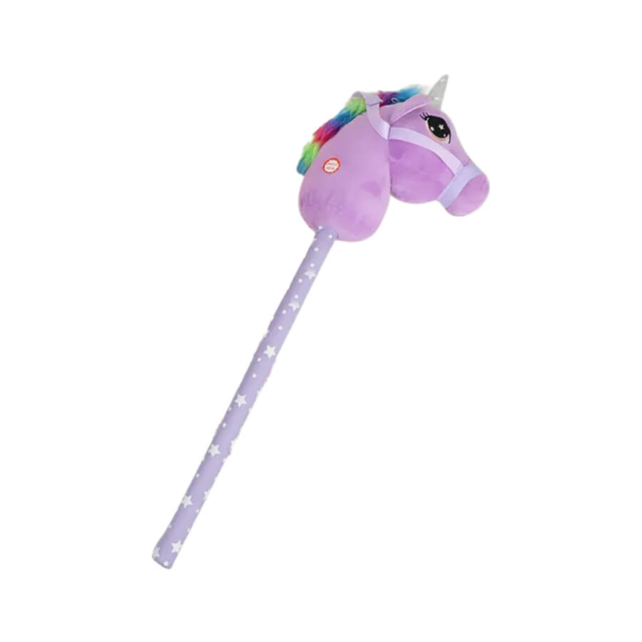 Kaephest med lyd lilla unicorn 01