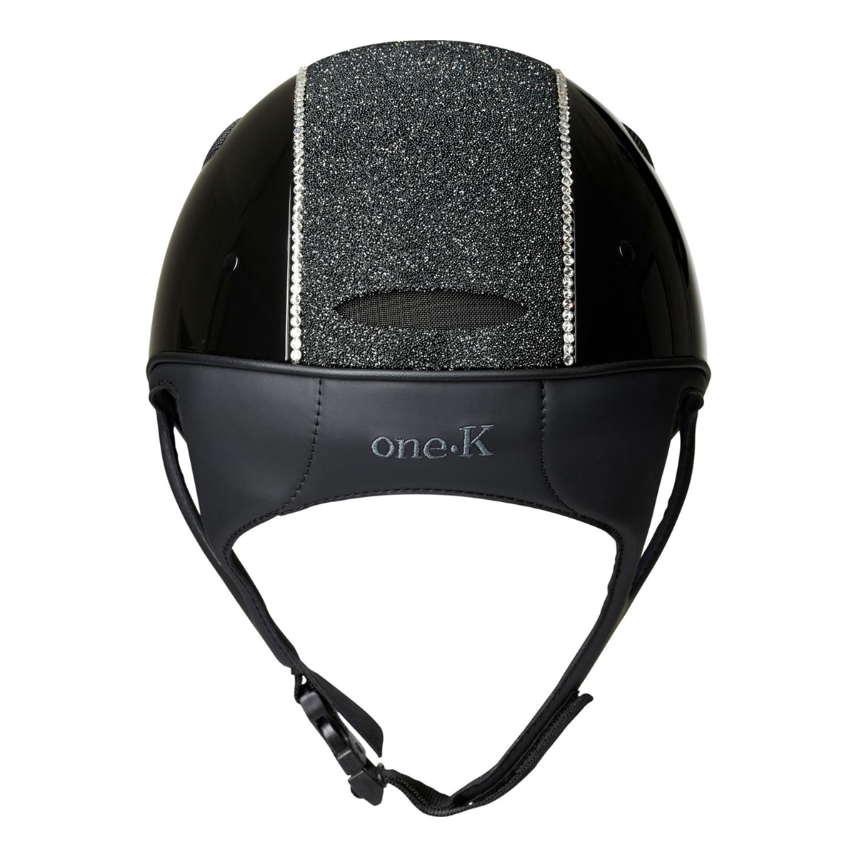 OneK Defender Pro ridehjelm glossy Sort Swarowski pipe glitter top 01
