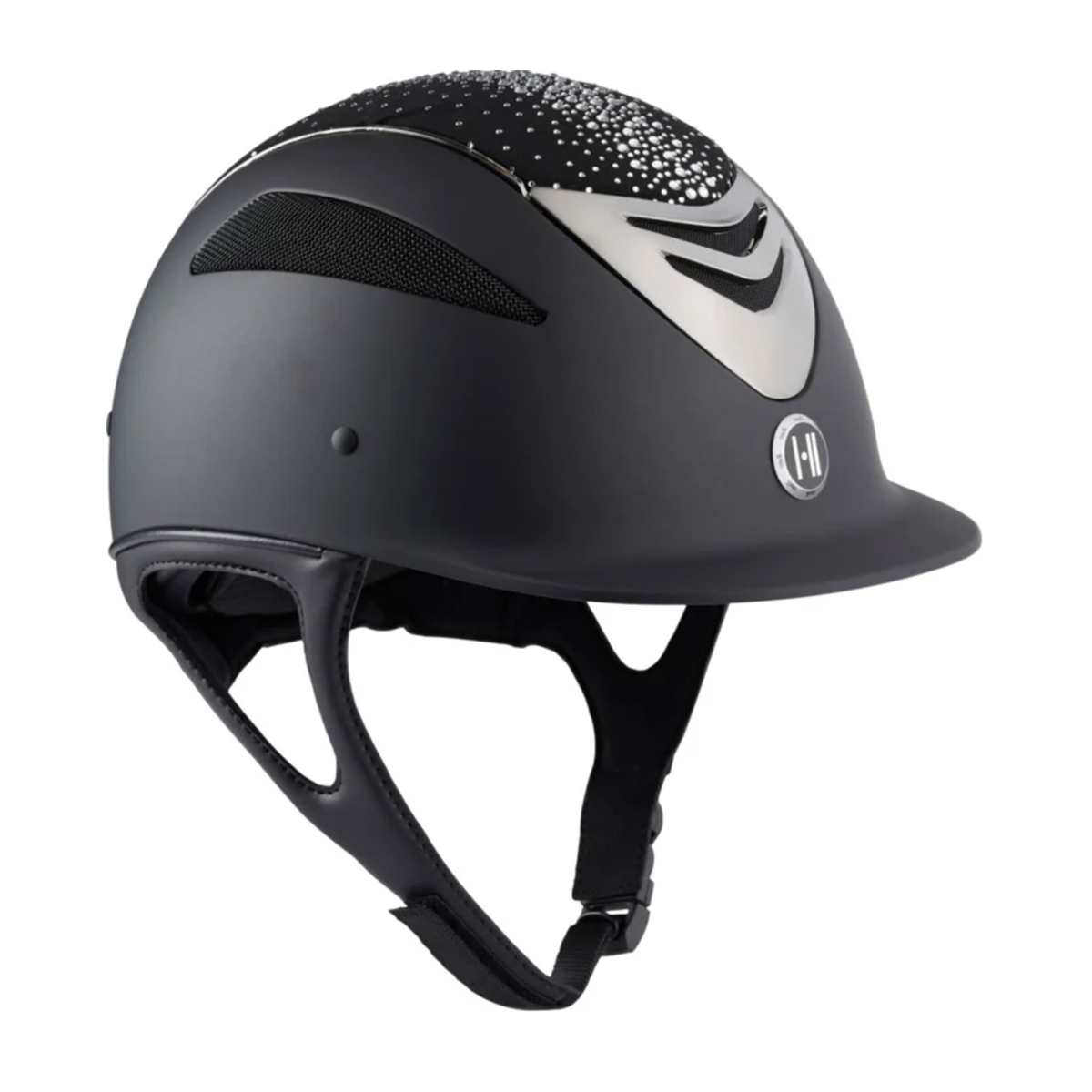 OneK Defender Pro ridehjelm matt | Sort sparkle chrome str. 1