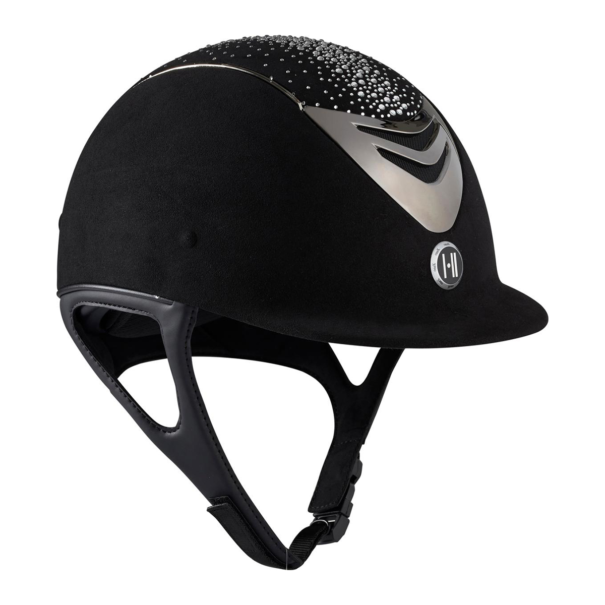OneK Defender Elegant ridehjelm chamude | Sort m. chrome og sparkel top str. 0