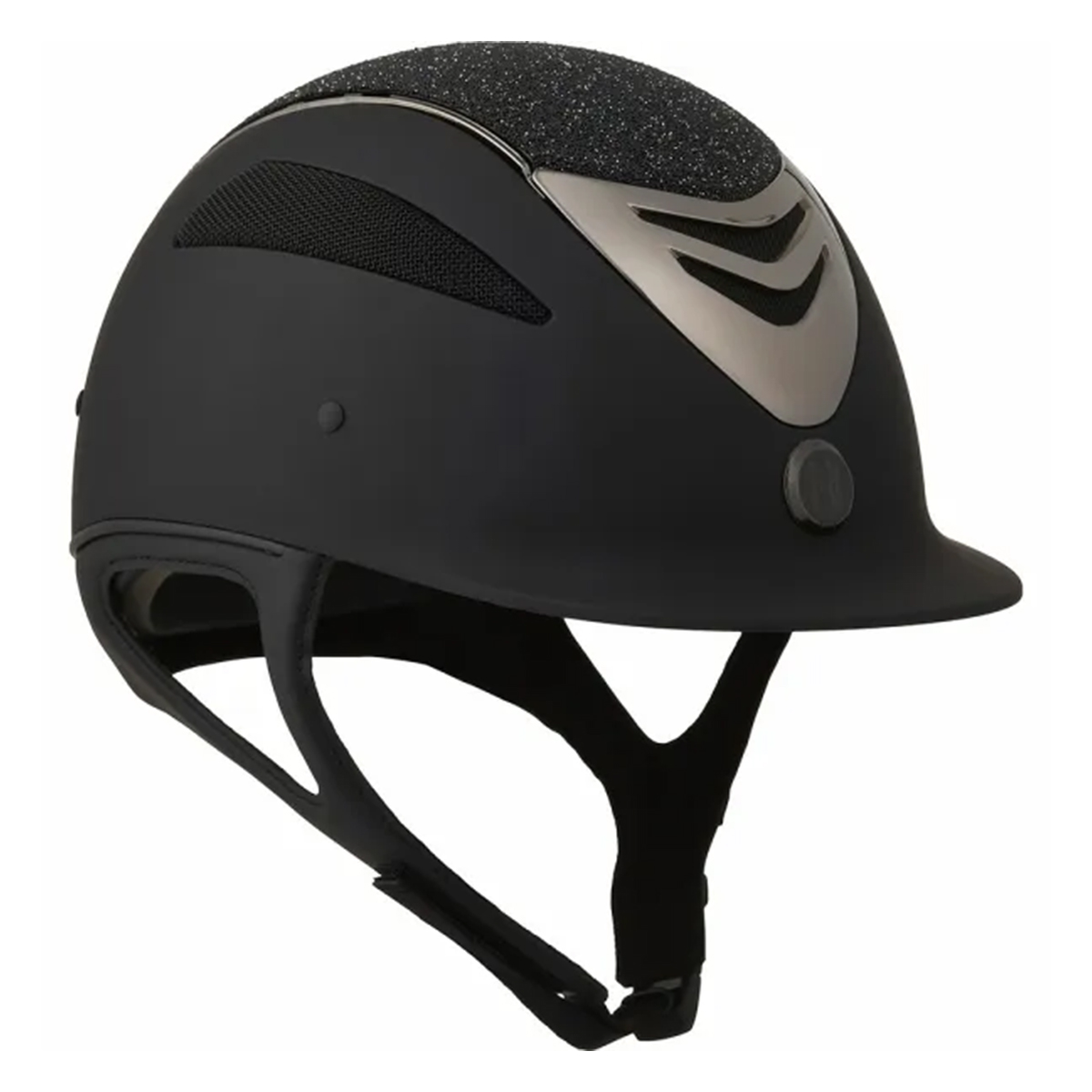 OneK Defender Pro ridehjelm matt | Sort m. chrome pipe og glitter top str. 1
