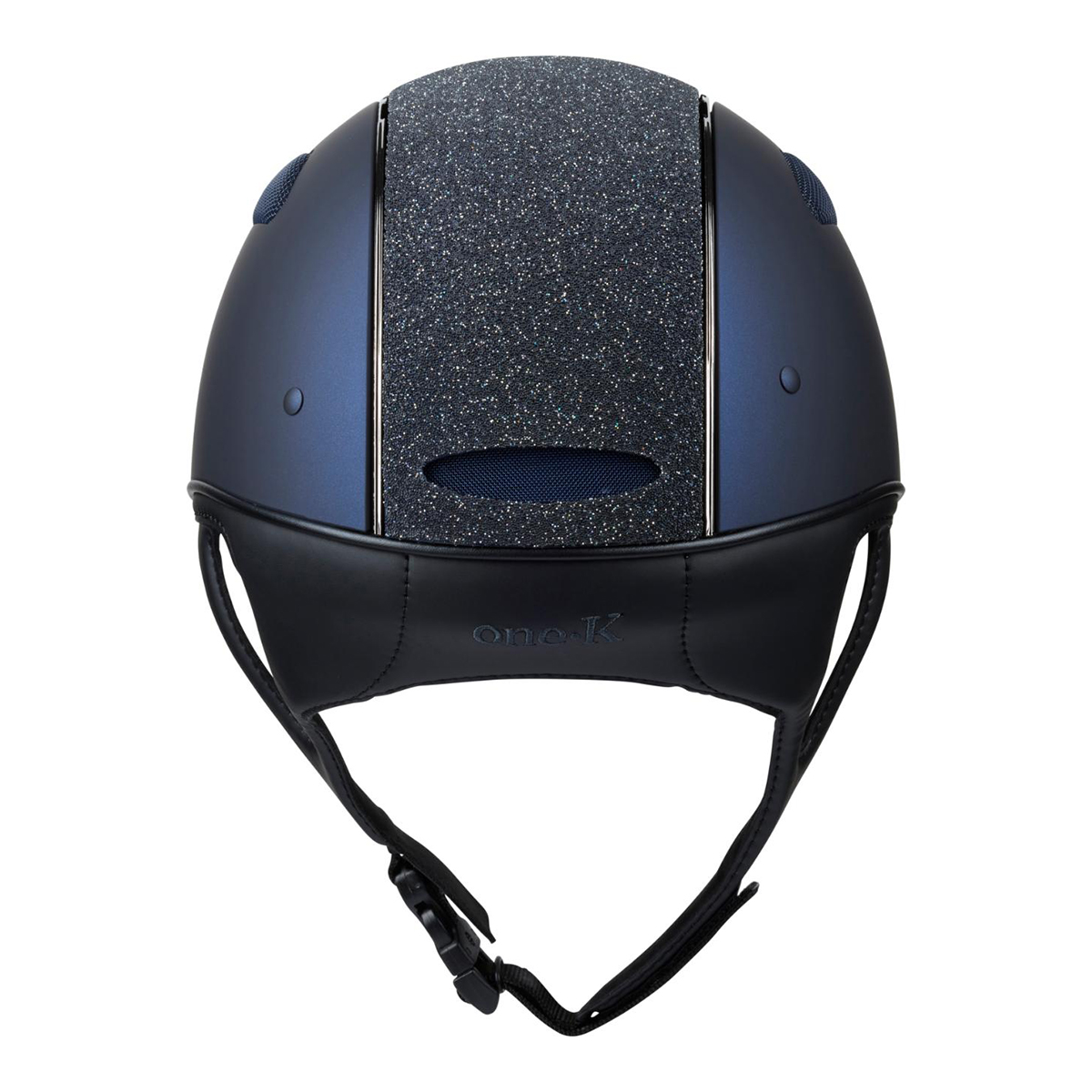 OneK Defender Pro ridehjelm matt Navy chrome pipe glitter top 01