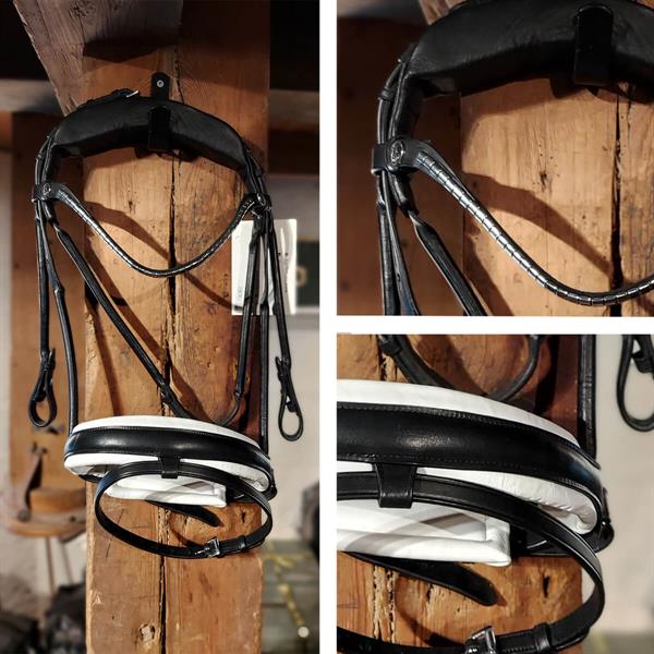 FinesseBridles Alm. Trense "Cassidy" 2. sortering | Sort-Hvid m. sølv