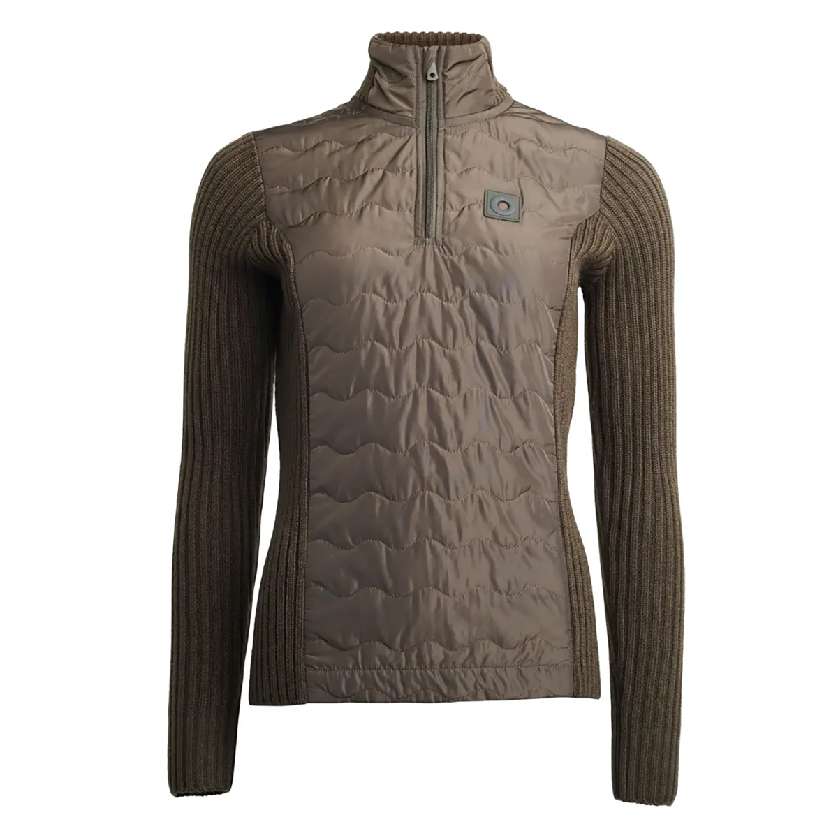 Kingsland Saffron Ladies knit w. Pad. front | Green Black ink