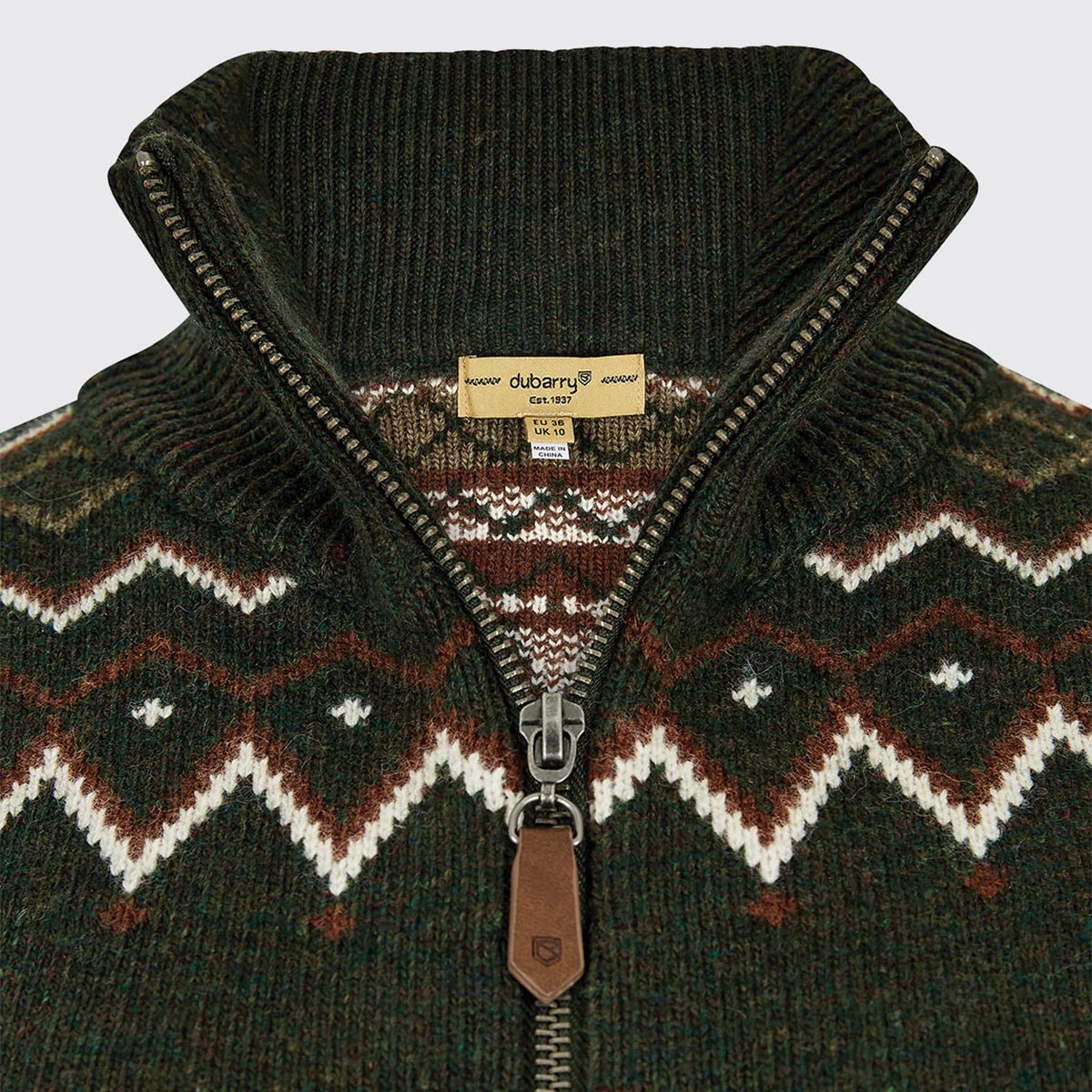 dubarry balbriggan cardigan med lynlås olive V 160100565 01