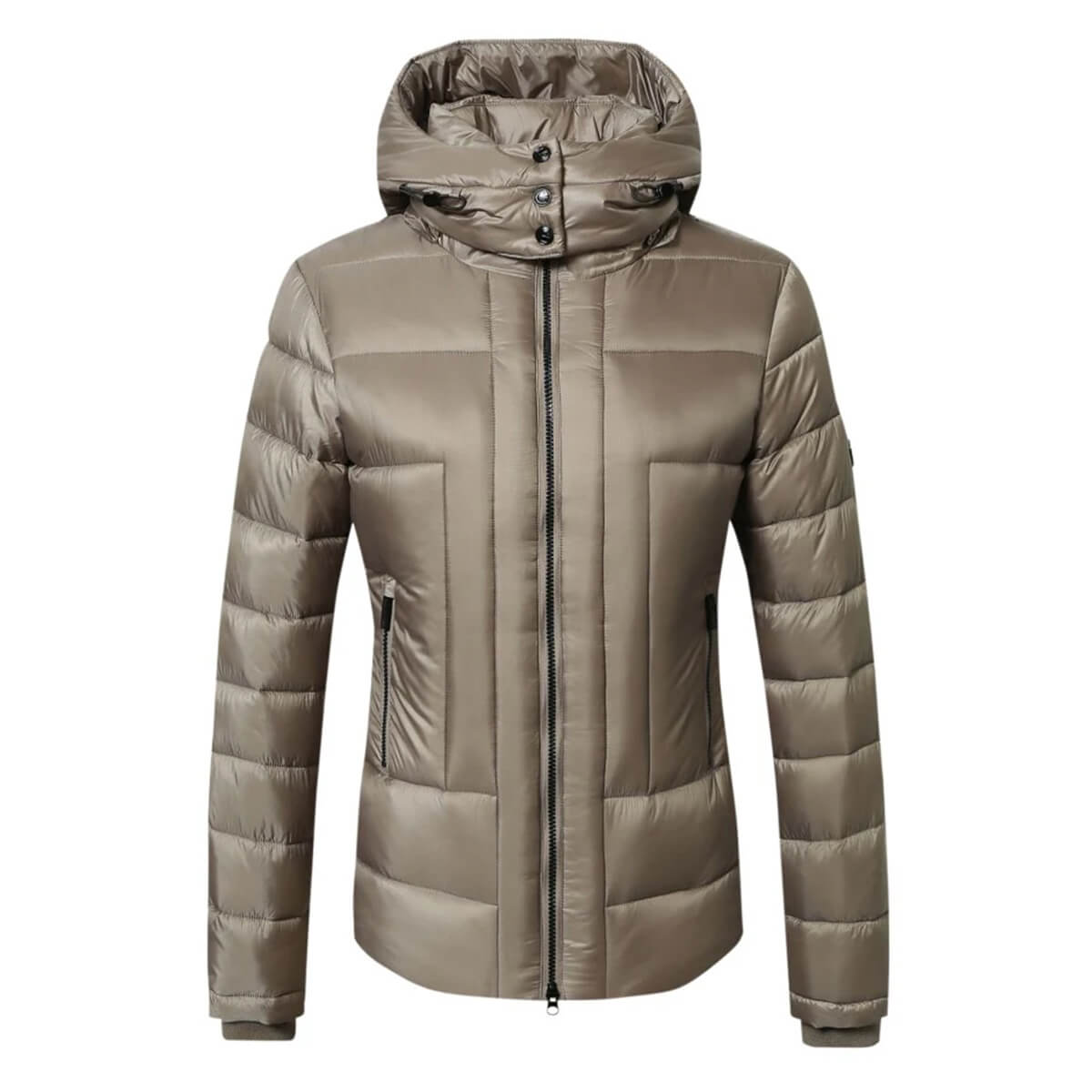 Covalliero kort ridejakke | Taupe