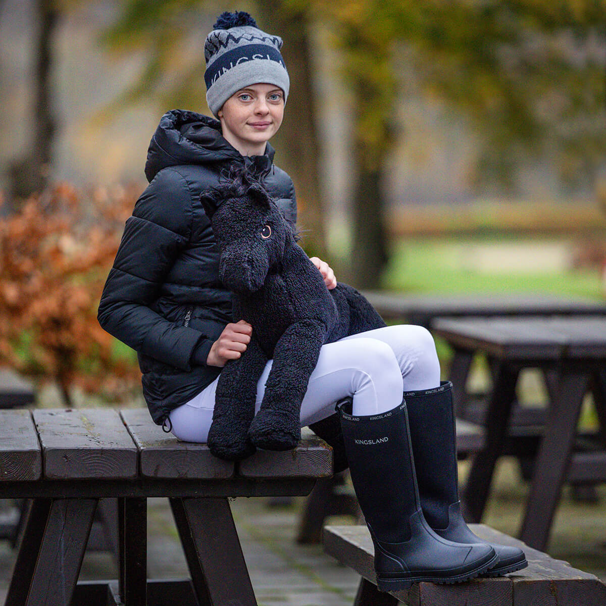 Kingsland melody junior vinter ridetights med foer fullgrip hvid V 16372704 01