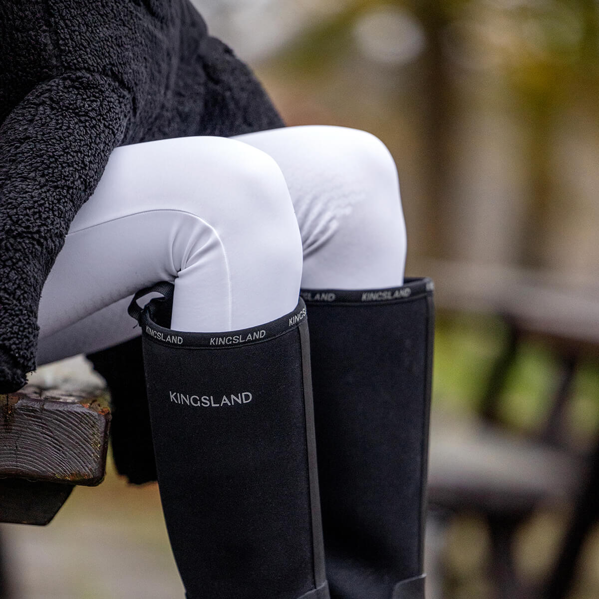 Kingsland melody junior vinter ridetights med foer fullgrip hvid V 16372704 01