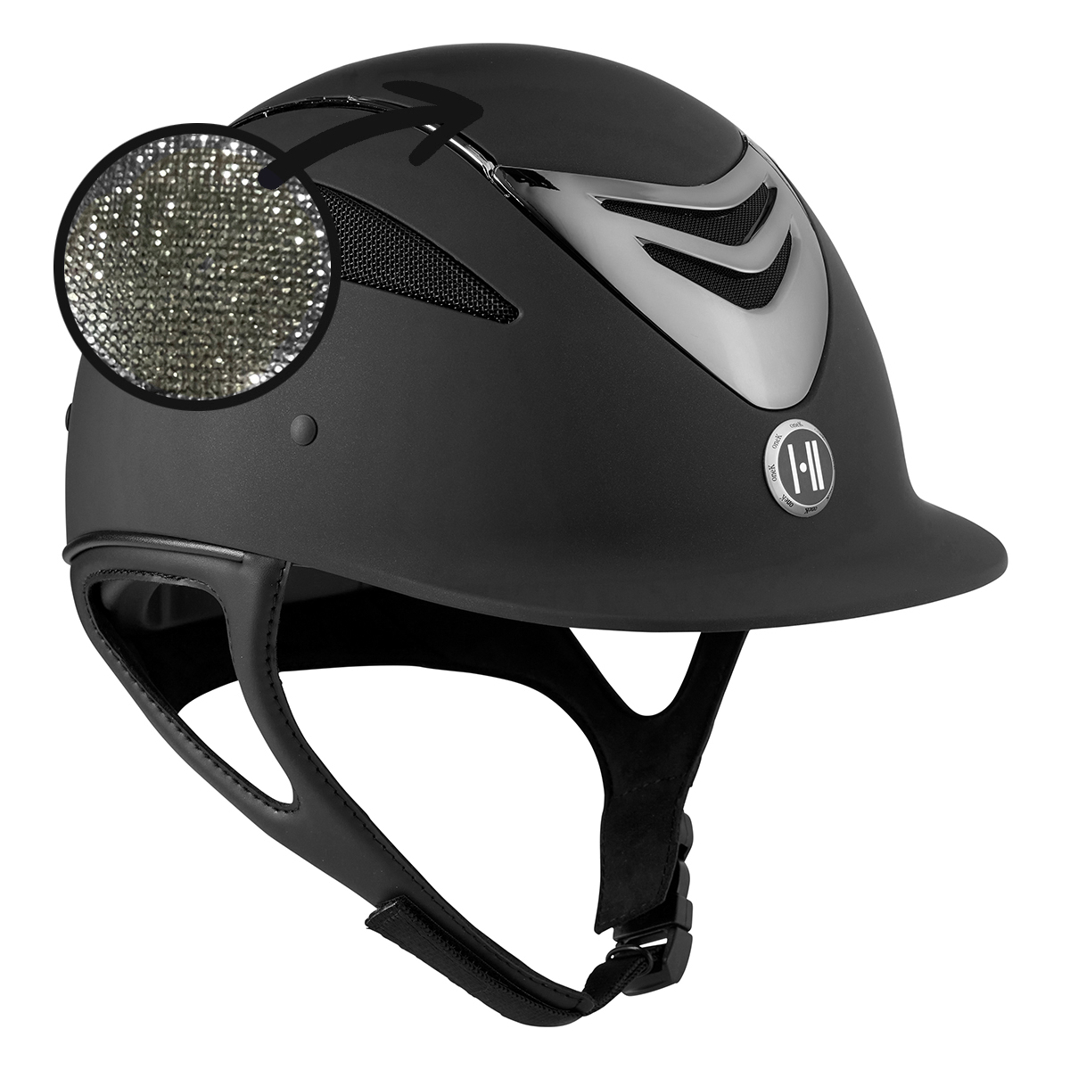 OneK Defender Pro ridehjelm matt | Sort shine chrome