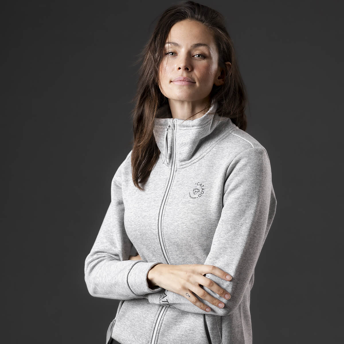 CATAGO Benja zip cardigan Graa Melange V 300011018 01